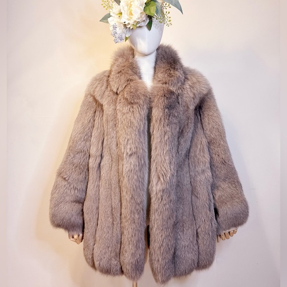Saga Furs Jackets & Blazers - Vintage Cocoa + Grey SAGA Fox Fur Jacket (Japan)